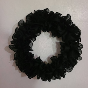 Black burlap wreath/ blackdoor decor/everyday wreath/ fall door hanger / burlap wreath/year around door hanger/personalized wreath/fall door