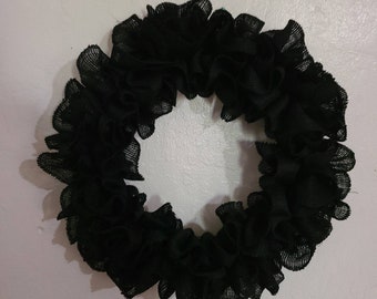 Black burlap wreath/ blackdoor decor/everyday wreath/ fall door hanger / burlap wreath/year around door hanger/personalized wreath/fall door