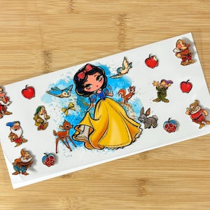 Princess with animals  cup wrap UV DTF cup wrap, 16 oz cup wrap, ready to apply, spring cup wrap, DIY gift