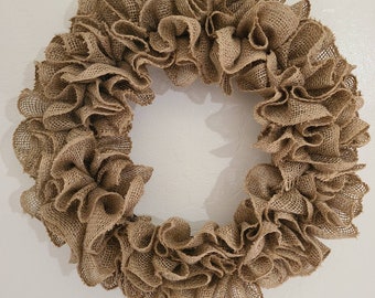 Rustic Burlap wreath for front door/ rustic beige wreath/ fall wreath for front door/ autumn wreath / farmhouse house/ spring wreath