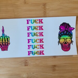 F**k it Mama skeleton cup wrap UV DTF cup wrap,16 oz cup wrap.ready to apply,fall cup wrap,gift