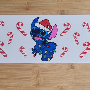 Christmas candy cane cup wrap UV DTF ,16 oz cup wrap.ready to apply,winter  cup wrap,Christmas gift