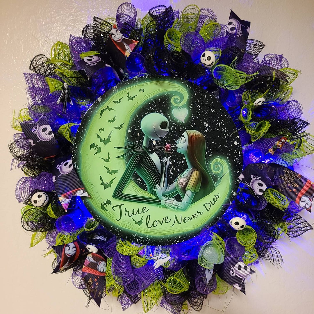 Nightmare Before Christmas Decor, Jack Skellington Wreath. Jack and