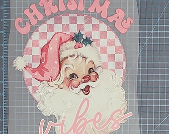 Sérigraphie rose Père Noël vibes dtf prête à imprimer. #34