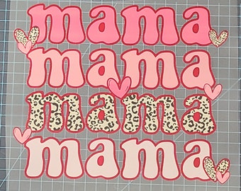 Sérigraphie rose cheetah Mama dtf prête à imprimer #37