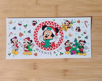 Emballage de gobelet joyeux Noël UV DTF, emballage de 16 oz. prêt à poser, emballage d'hiver, cadeau