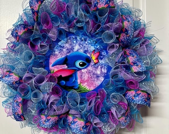 couronne de papillons d'été en maille, prête à être expédiée, couronne de fleurs, cadeau d'été