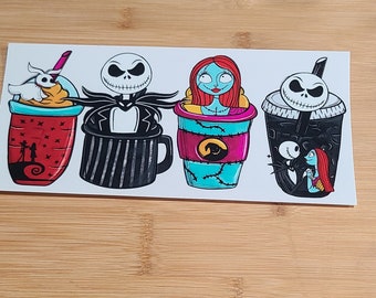 Emballage de gobelet d'Halloween Emballage de gobelet UV DTF, emballage de gobelet de 16 oz, prêt à poser, emballage de gobelet d'automne, cadeau