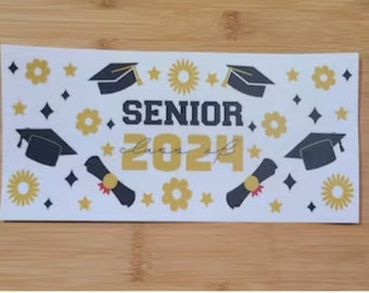 Emballage pour tasses senior 2024 UV DTF grad 16 oz. prêt à appliquer