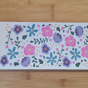 All over floral UV DTF cup wrap, pink and purple flower 16 oz cup wrap. ready to apply,ready to ship, flower cup wrap, summer cup wrap,gift