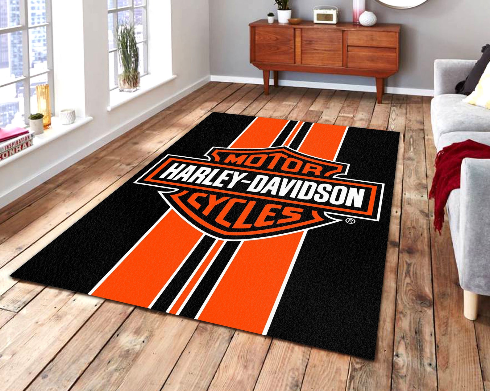 harley davidson living room rugs