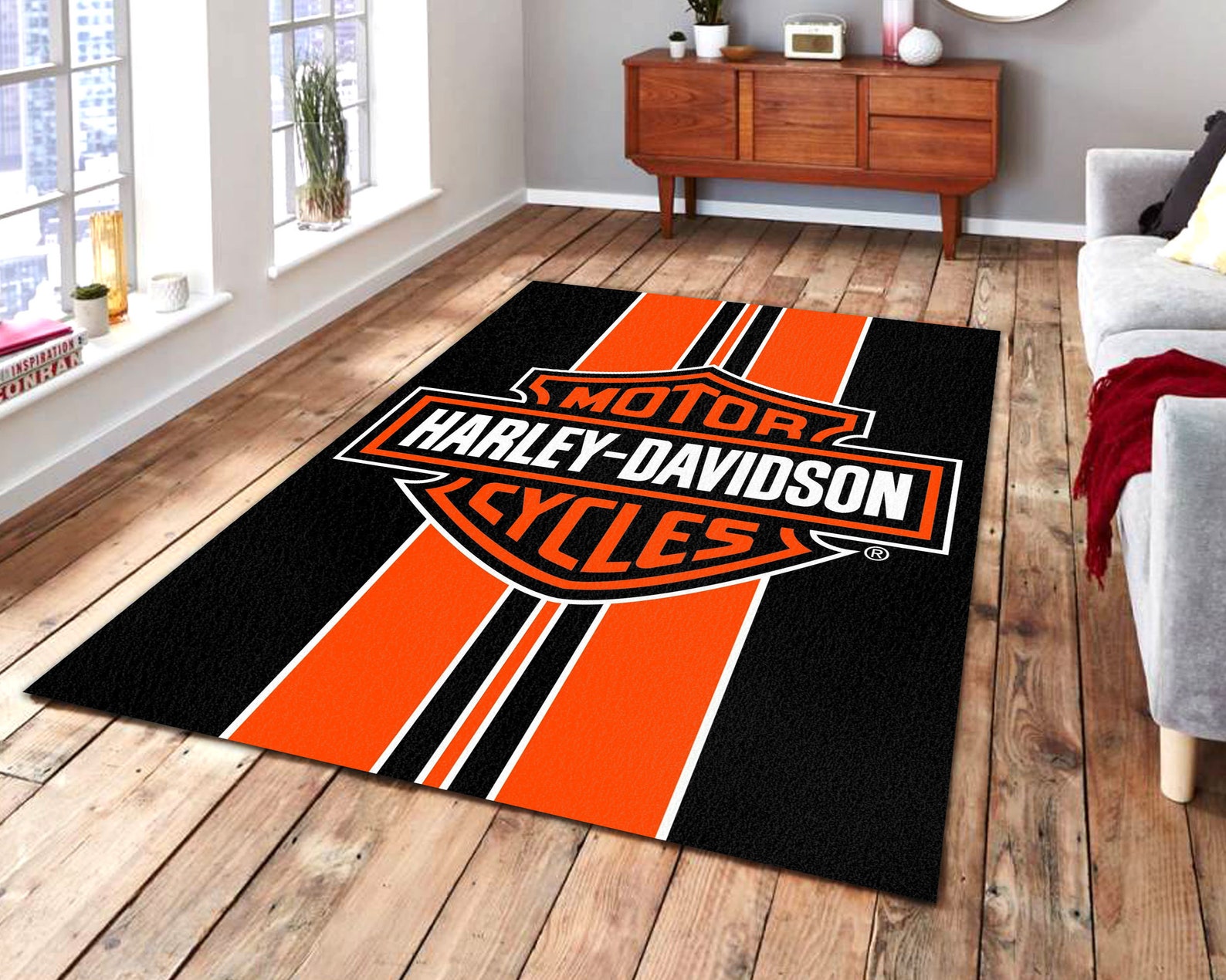Harley Davidson Area Soft Rugs Bedroom Kitchen Living Room Etsy
