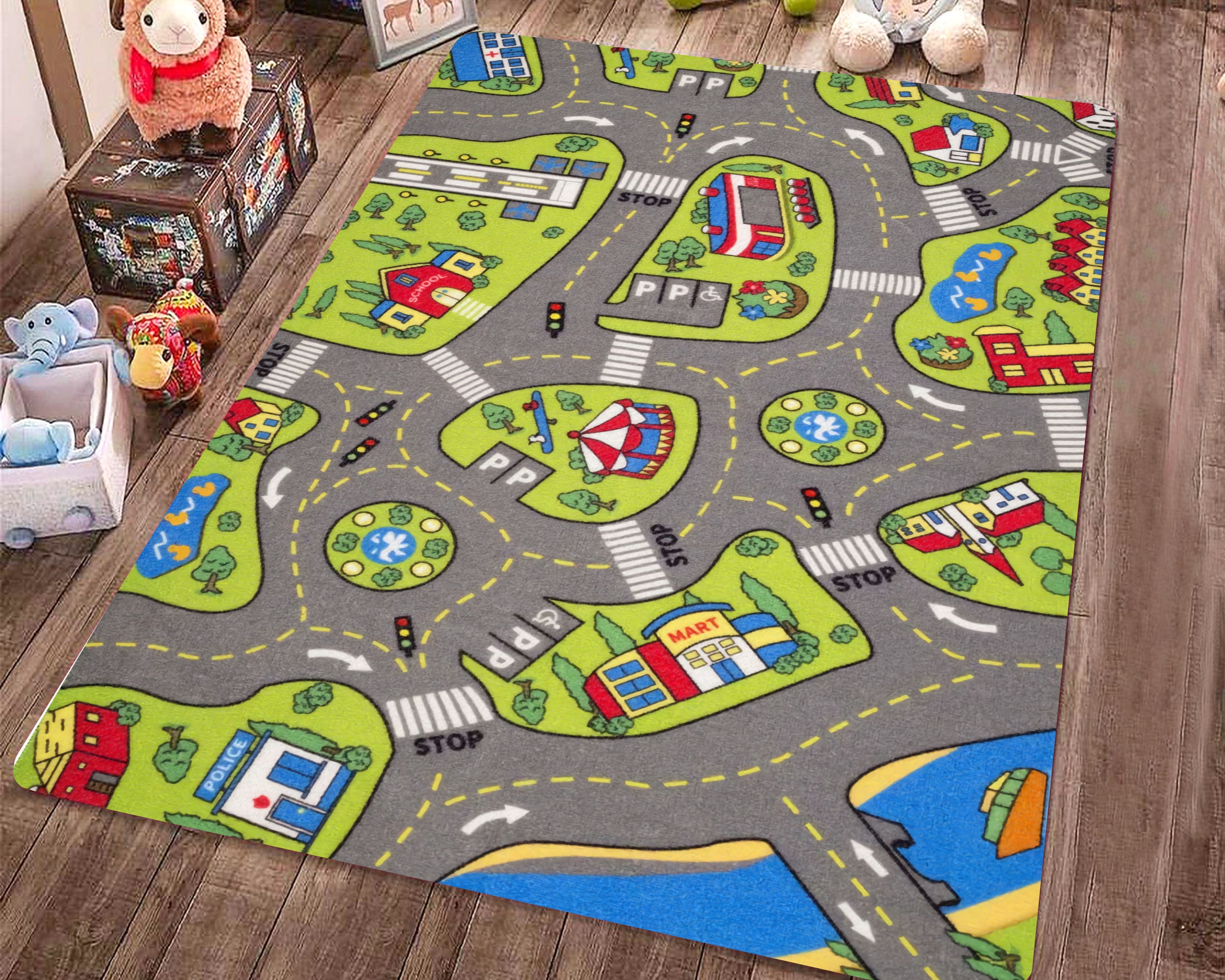 Kids Play Rug With Roads Photos
