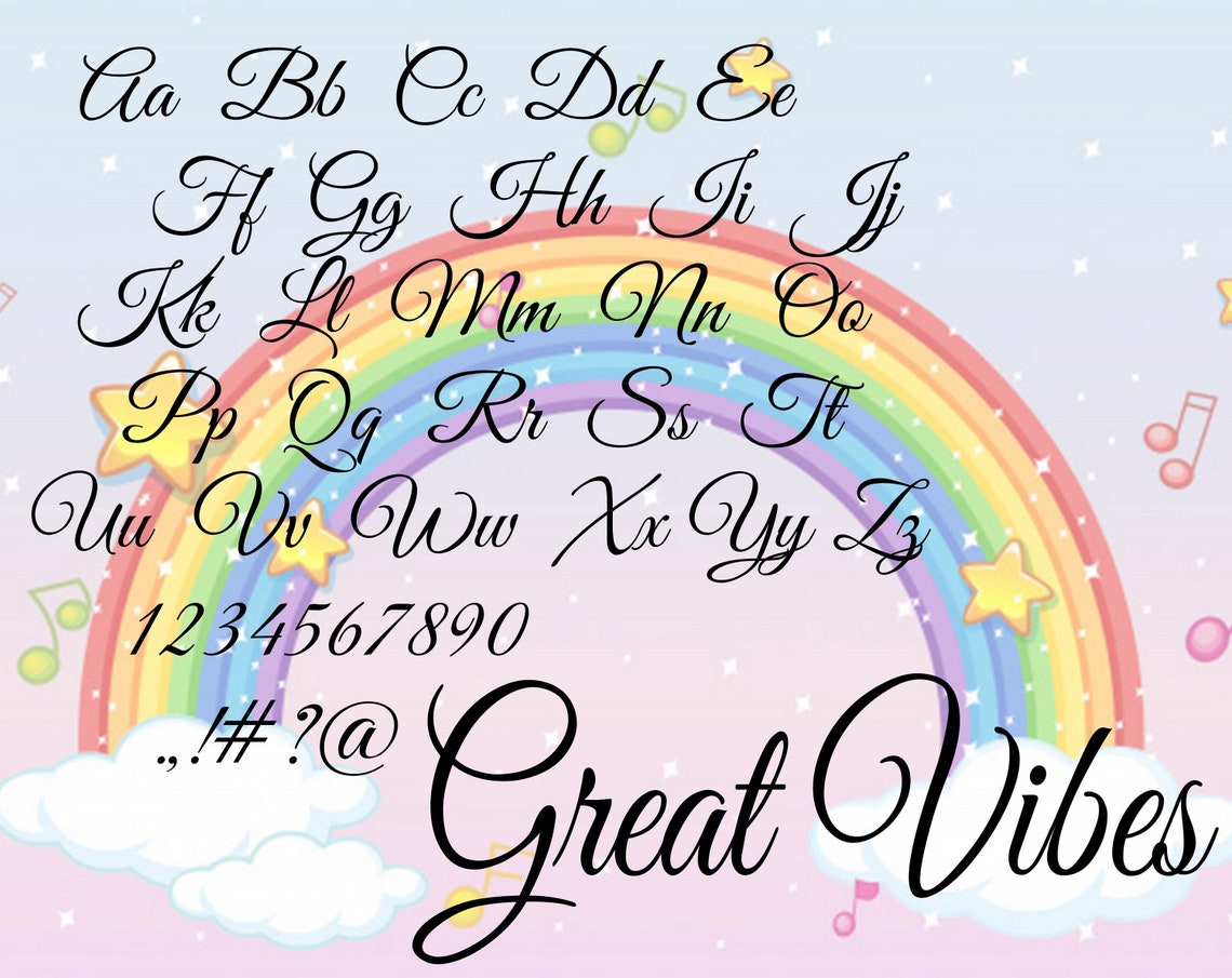 Great Vibes font svg dxf png Great Vibes font svg dxf | Etsy