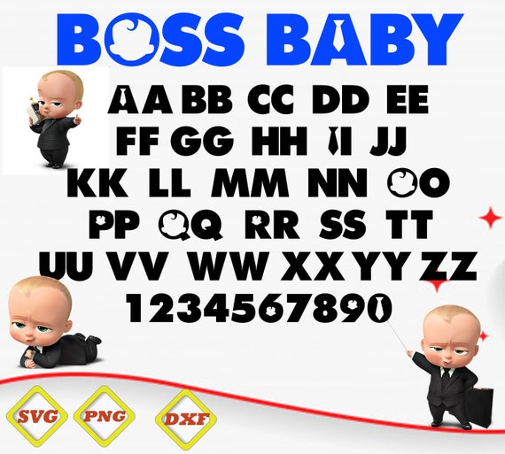 Download Boss Baby font svg dxf Boss Baby alphabet numbers | Etsy