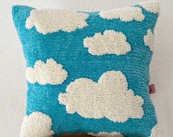 Galia Tasarim - Handmade Velvet Cloud Pillow Cover - Soft and Playful Velvet Pillow Cover for Kids' Rooms