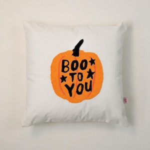 Galia Tasarim - BOO TO YOU Pumpkin Embroidered Pillow Cover 45x45 cm