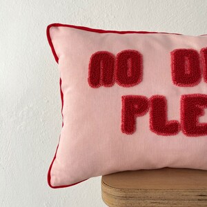 Galia Tasarim Pink Motto No Drama Please Punch Throw Pillow Cover image 2