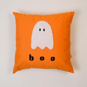 Galia Tasarim - ¡Buu! Funda de cojín de Halloween con mechones, 45 x 45 cm