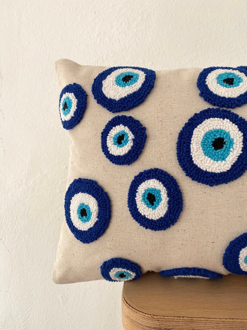 Galia Tasarim Evil Eye Nazar Punch Needle Tufted Hooked Etsy