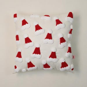 Galia - Cojín para desfile de gorros de Papá Noel – Terciopelo con aguja perforada – 42 x 42 cm