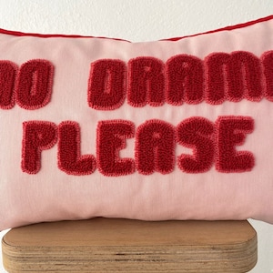 Galia Tasarim Pink Motto No Drama Please Punch Throw Pillow Cover image 5