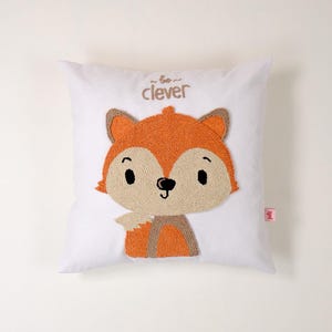 Galia Tasarim - Funda de cojín bordada Be Clever Fox 42 x 42 cm