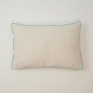 Galia  -MINIMAL EDGE - Rectangular Cushion Cover with Ribbon Piping - Blue