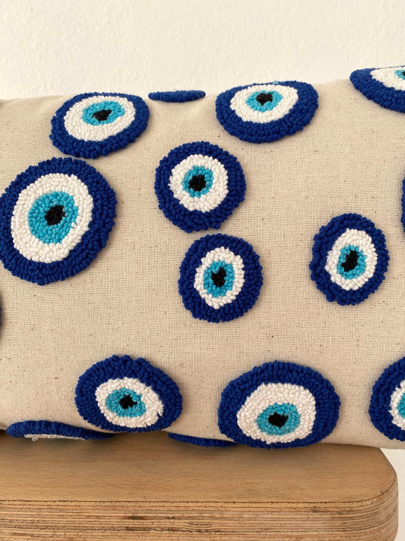 Galia Tasarim Evil Eye Nazar Punch Needle Tufted Hooked Etsy