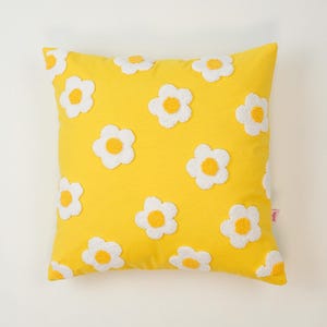 Galia - Yellow White Daisy Cushion Cover 42x42 cm