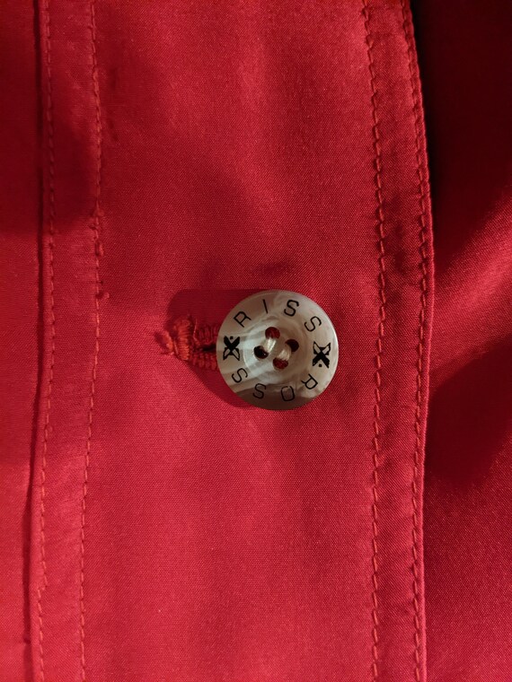 Retro 90s Silk Red Xriss Xross Bomber Jacket - image 8