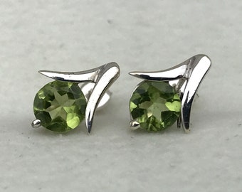 Glass Opalite Earrings Green Peridot Glass Gumetal Teardrop Earrings 32mm Tall 11mm Wide