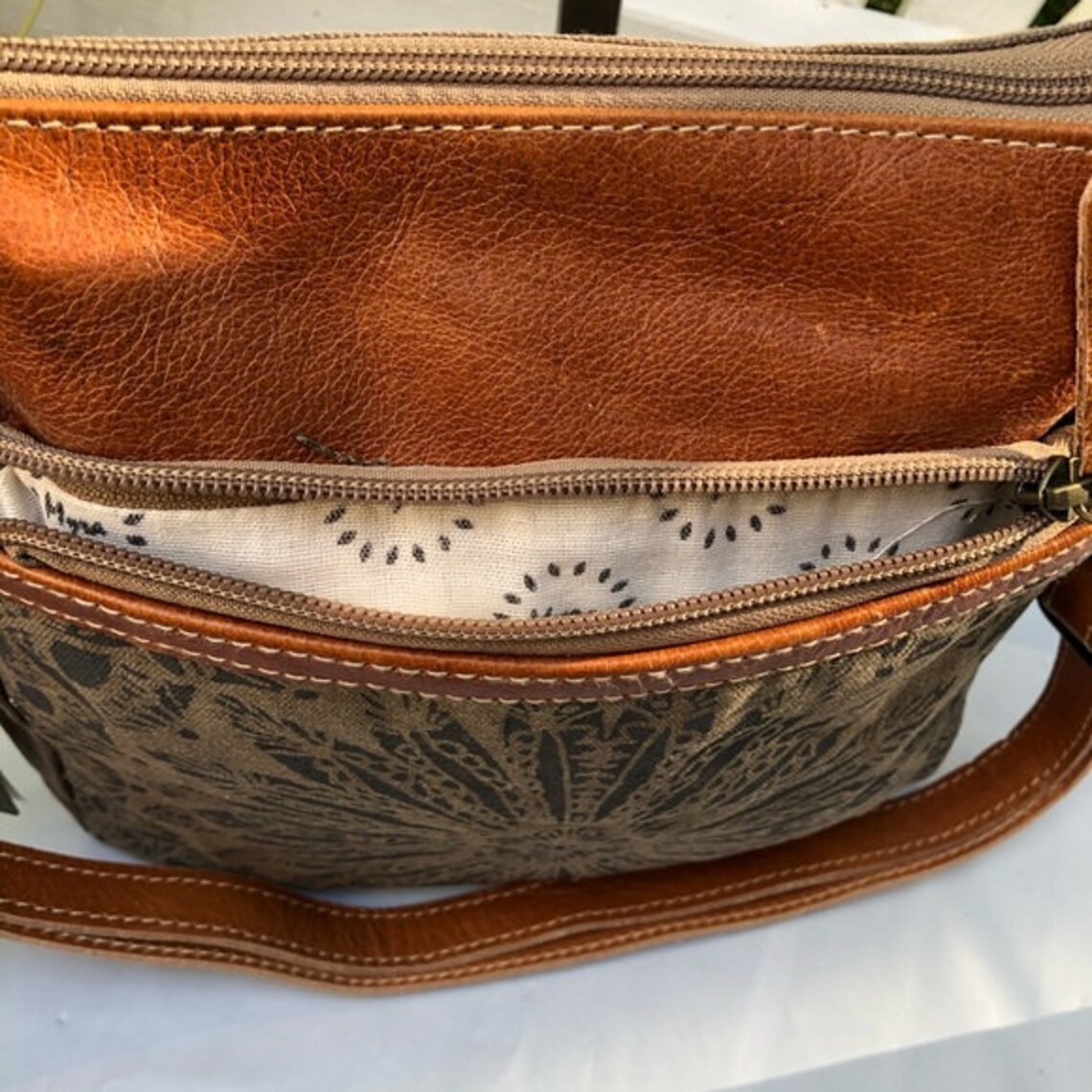 Myra Bag Dizzy Circle Small Crossbody Purse Upcycled Canvas Etsy