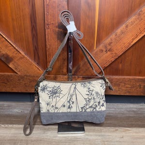 Dainty Delight small crossbody purse Upcycled canvas bag
