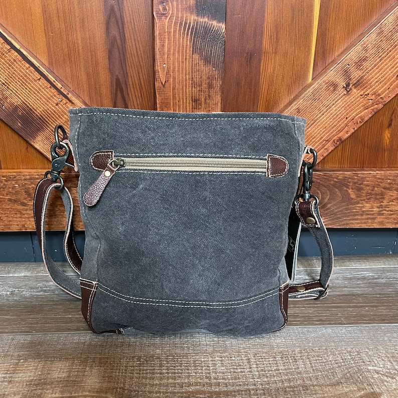 Freaky Leather and Upcycled Canvas Shoulder/crossbody Bag - Etsy
