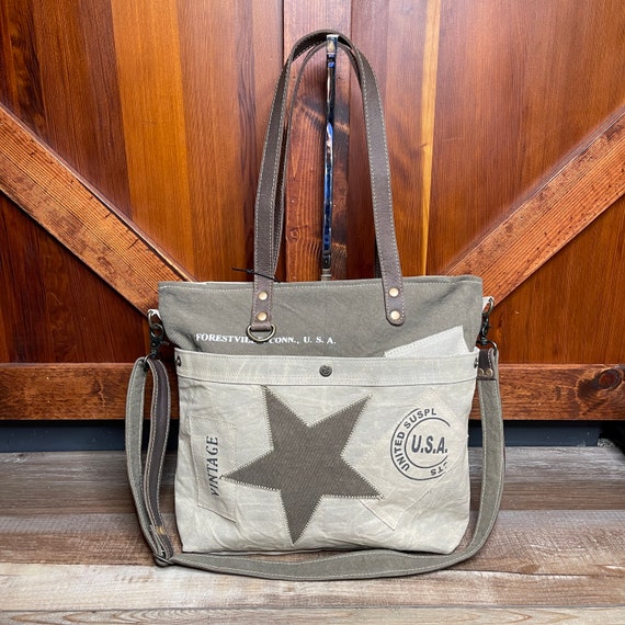 Metanoia Upcycled Canvas Military Tote 
