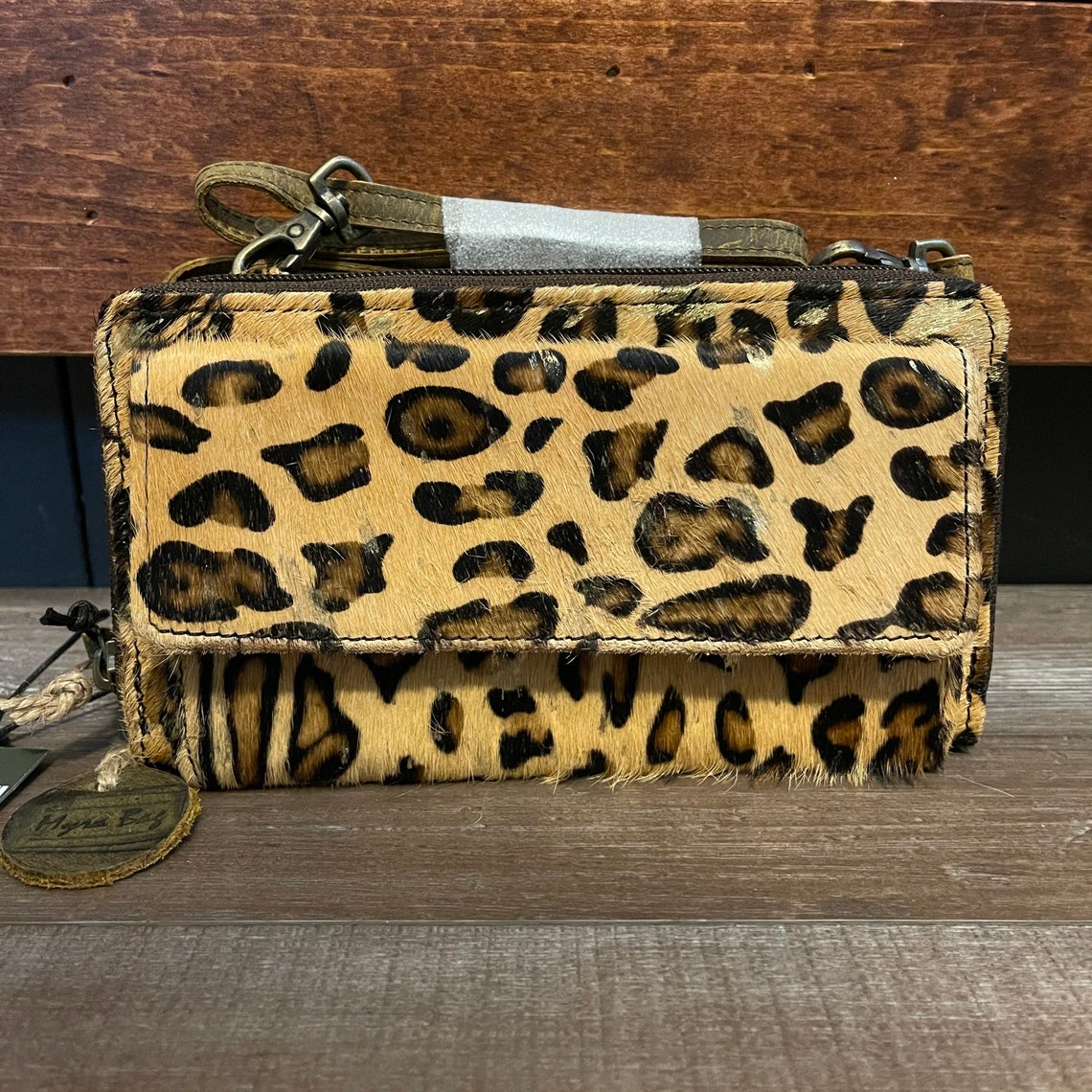 Myra Bag Gold Adorned Wallet Leopard / Cheetah Crossbody purse Etsy