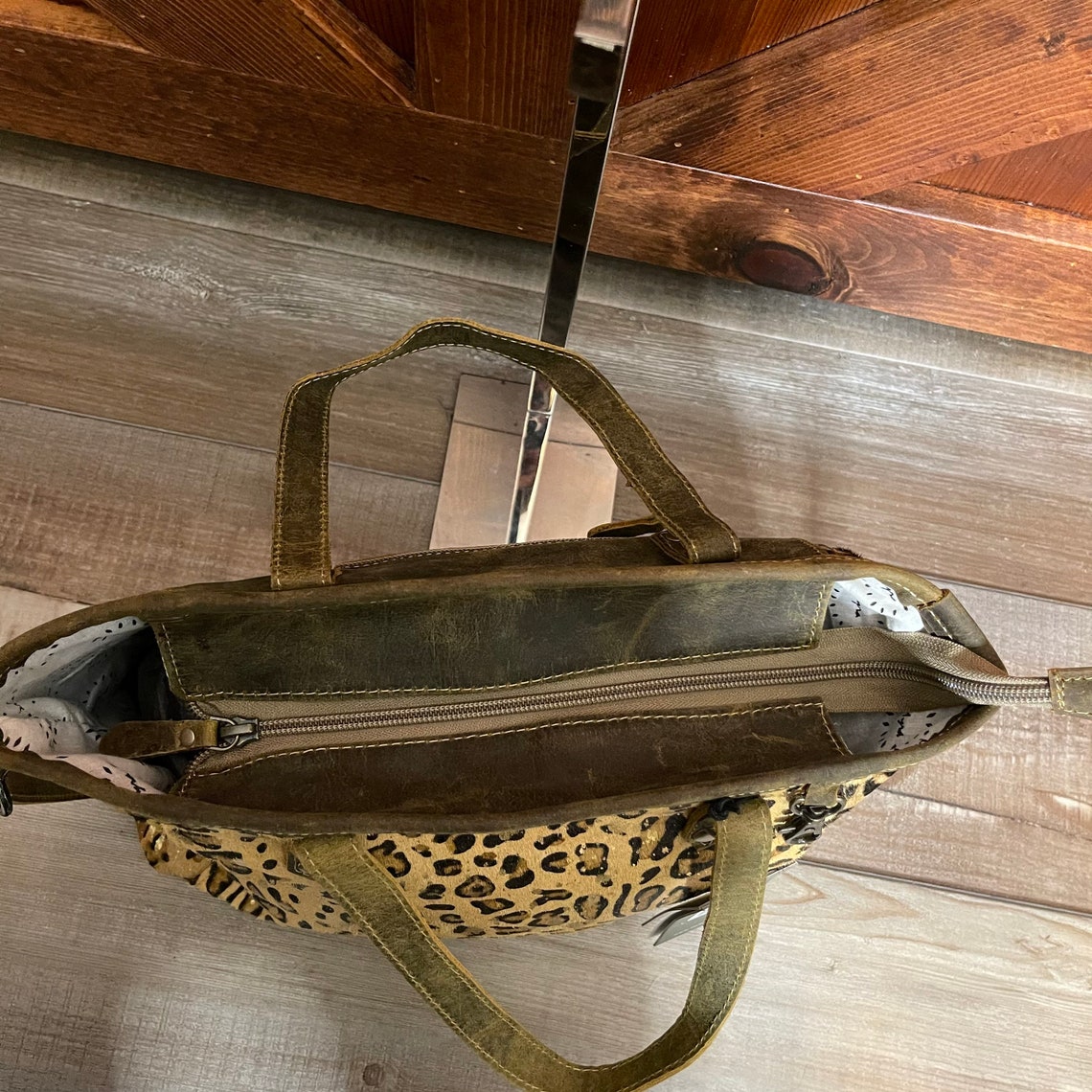 Myra bag Fearless Leather Hairon Leopard Print purse Etsy