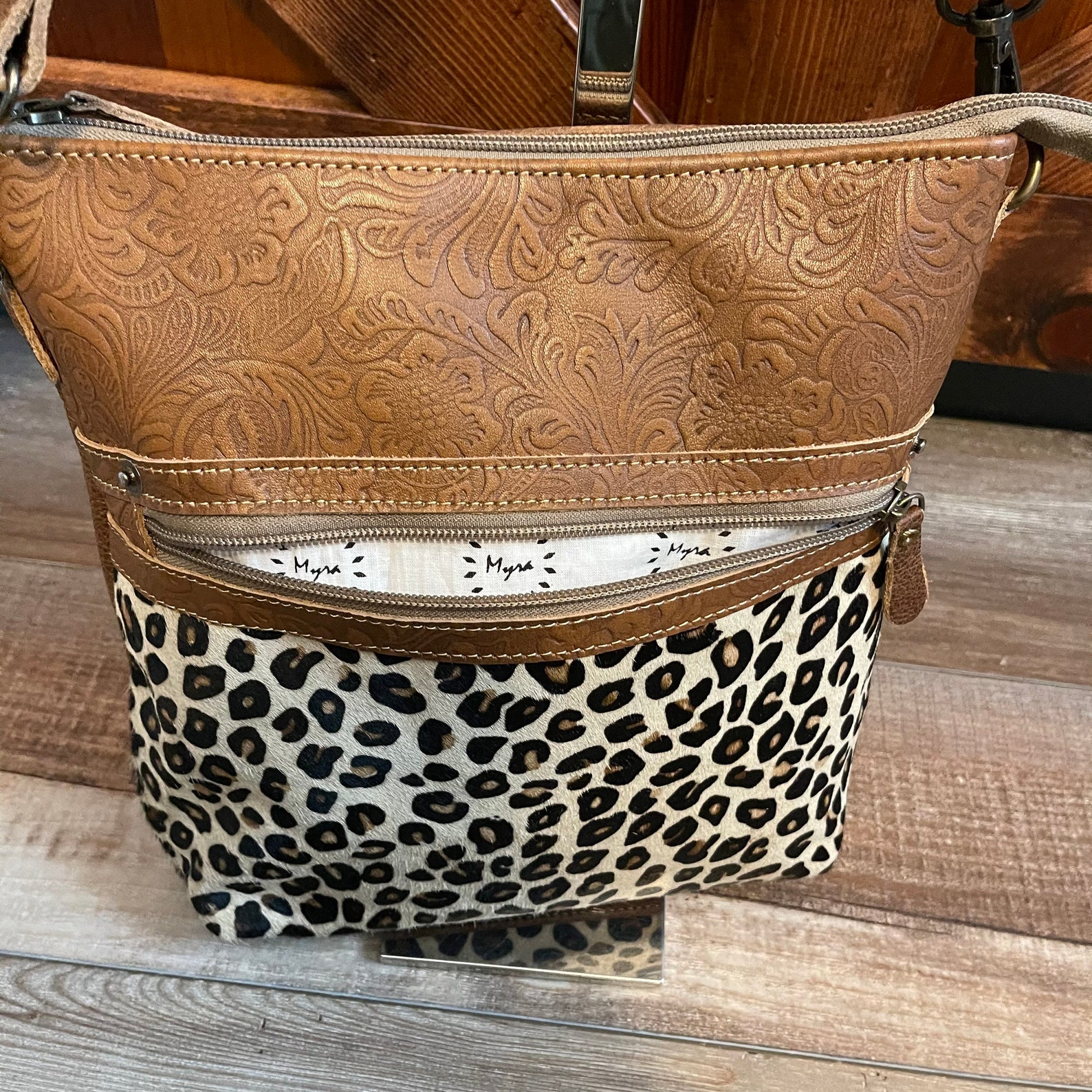 Myra Bag Dynamic Leopard Print Hairon Crossbody Purse Etsy