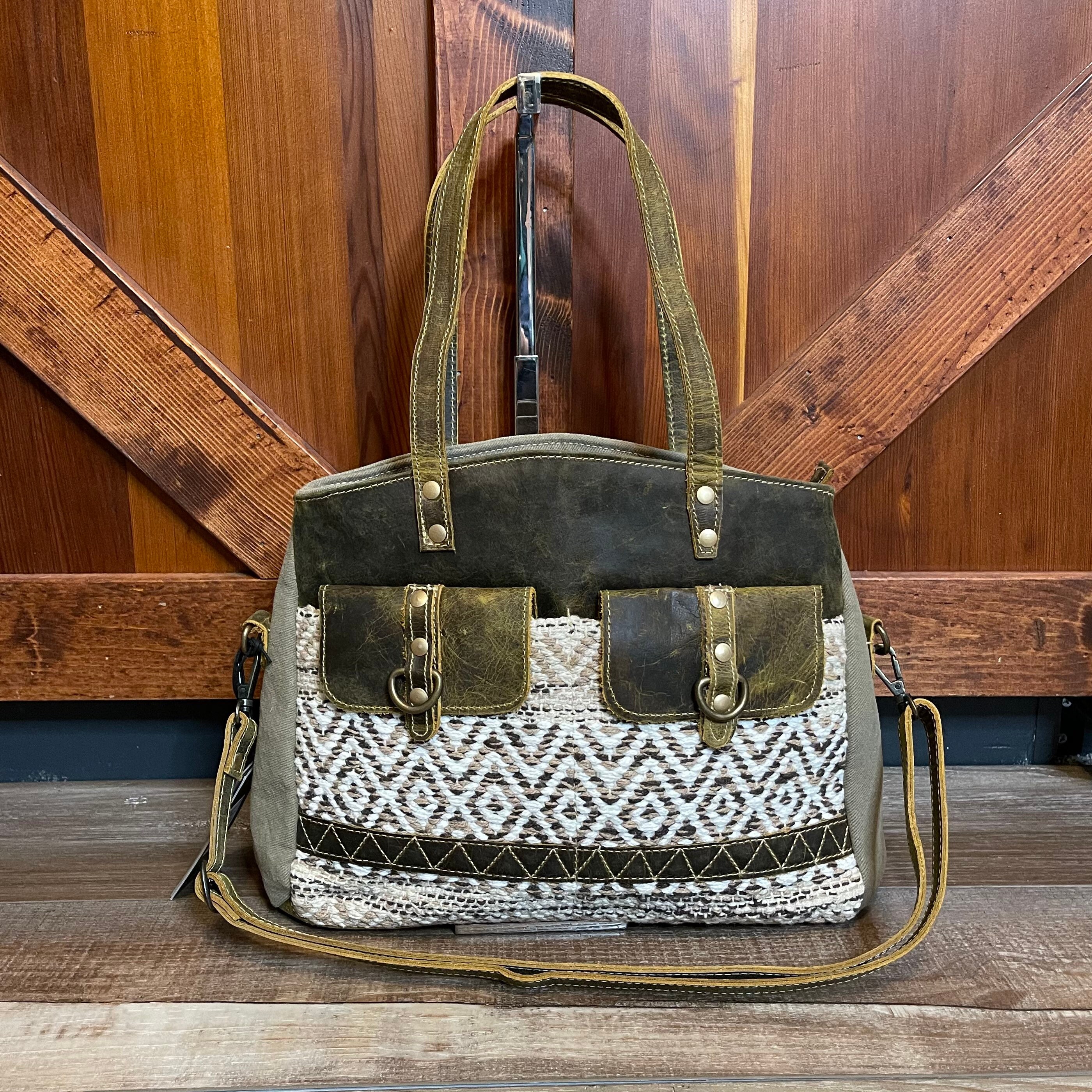 Myra bag Cherish Upcycled canvas & leather Tote Purse NWT Etsy