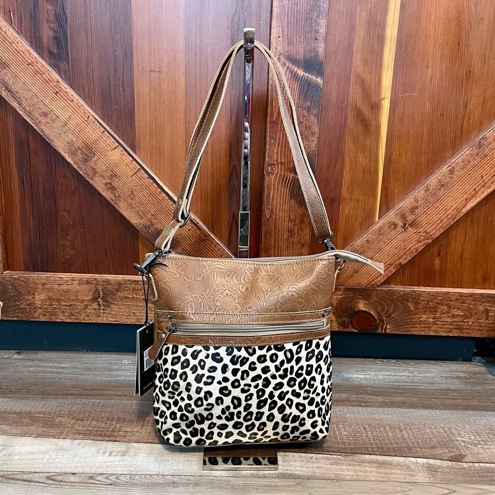 Myra Bag Dynamic Leopard Print Hairon Crossbody Purse Etsy