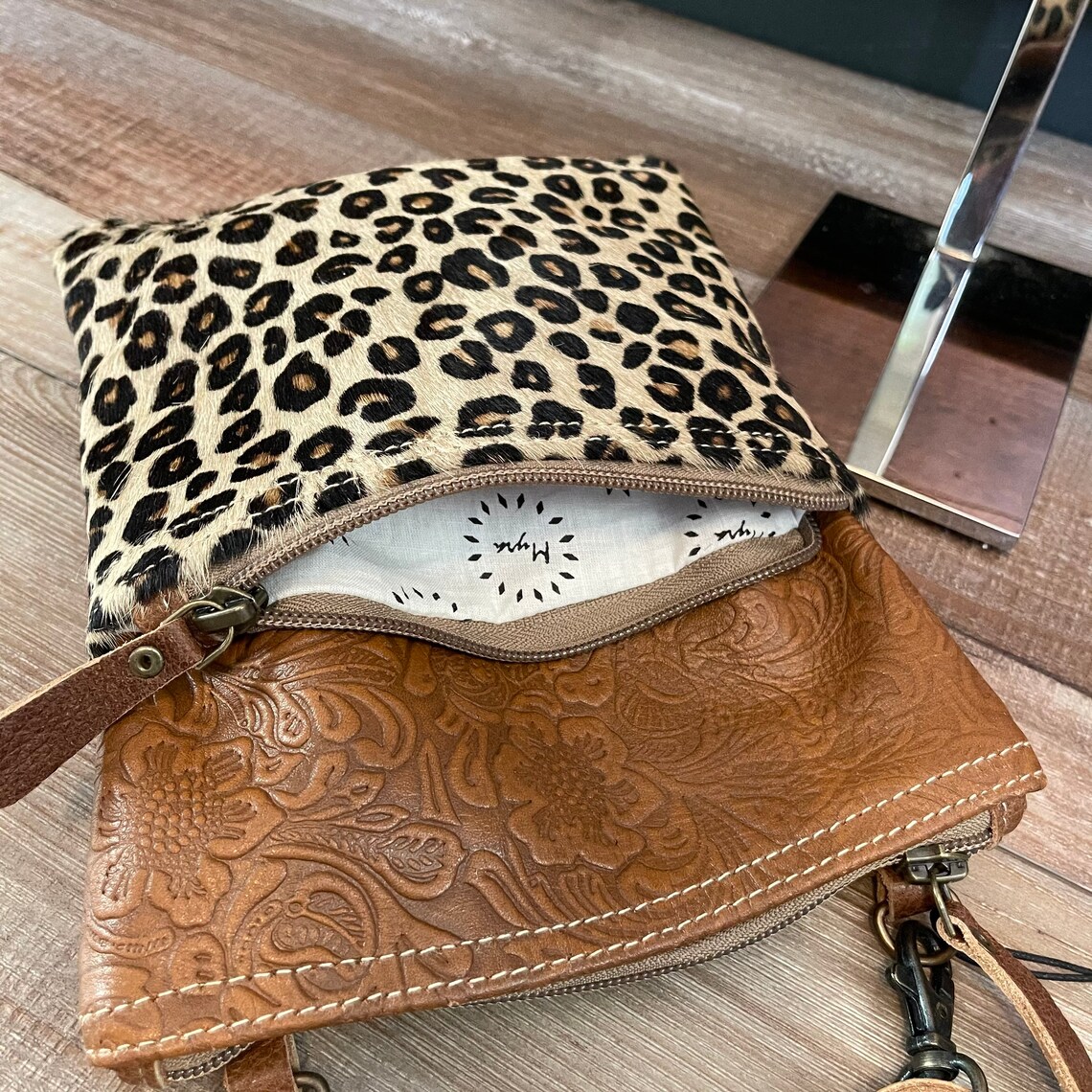 Myra Bag Solemnly Small Leopard Print Crossbody Purse Etsy
