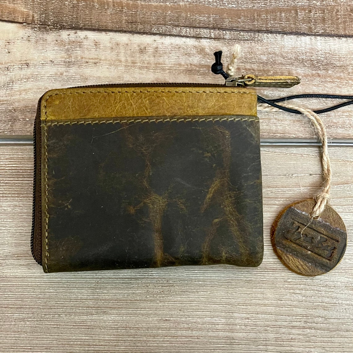 Myra Bag Brown Glaze Leather mini wallet Etsy