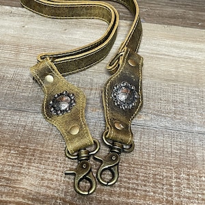 Distressed Leather Crossbody Purse Strap: 46&quot; Replacement Strap