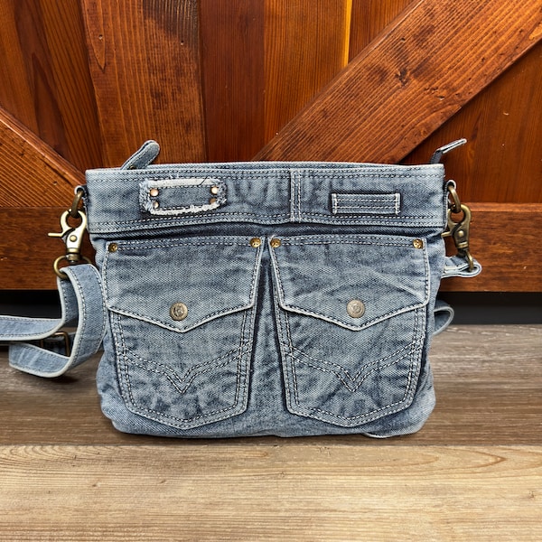 Denim Pocket Shoulder Crossbody Purse Bag