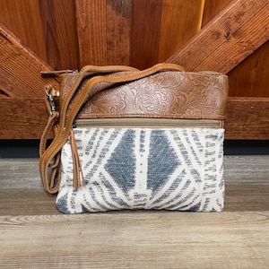 Upcycled Canvas Crossbody Shoulder Purse