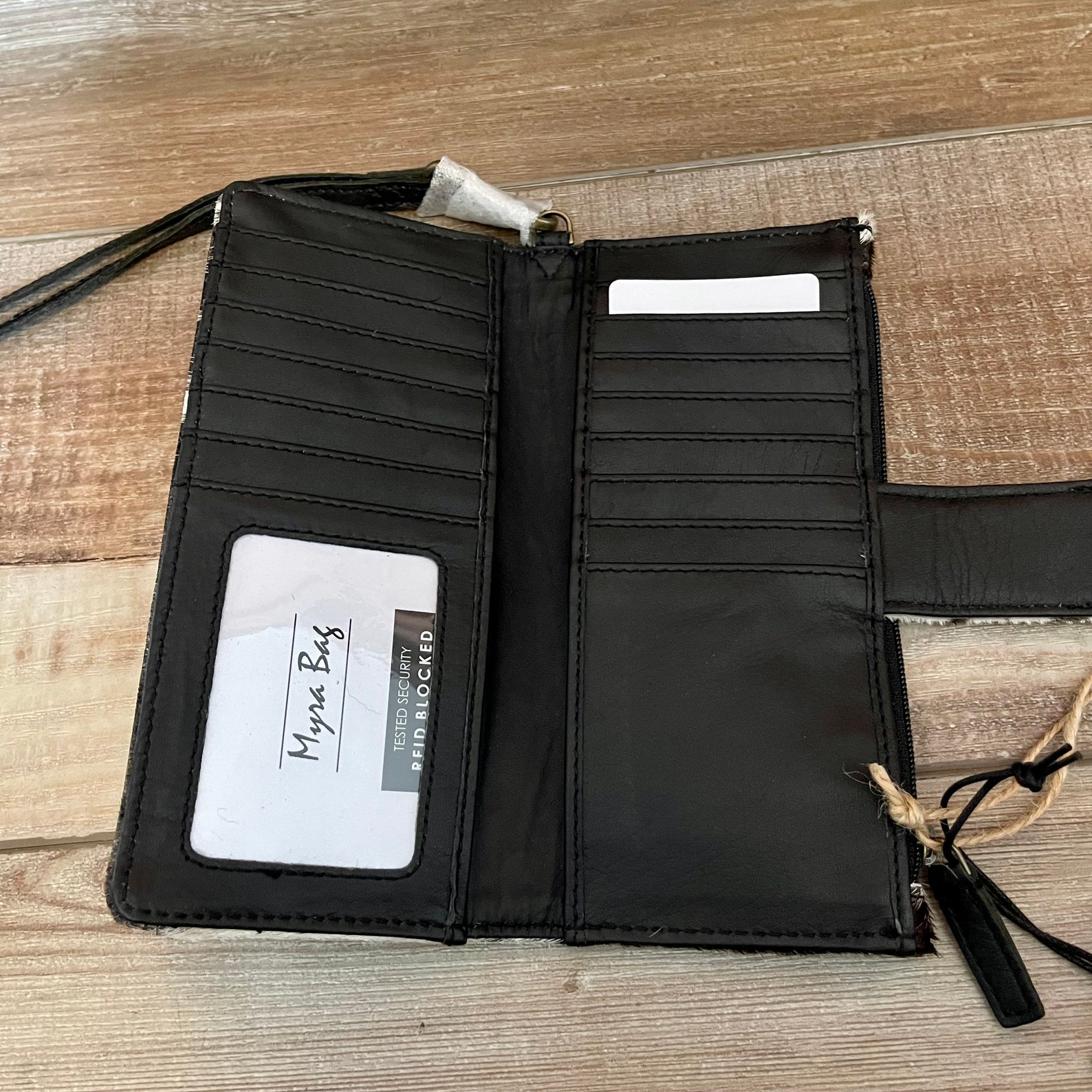 Myra bag Cowhide Wallet black white Fur NWT | Etsy