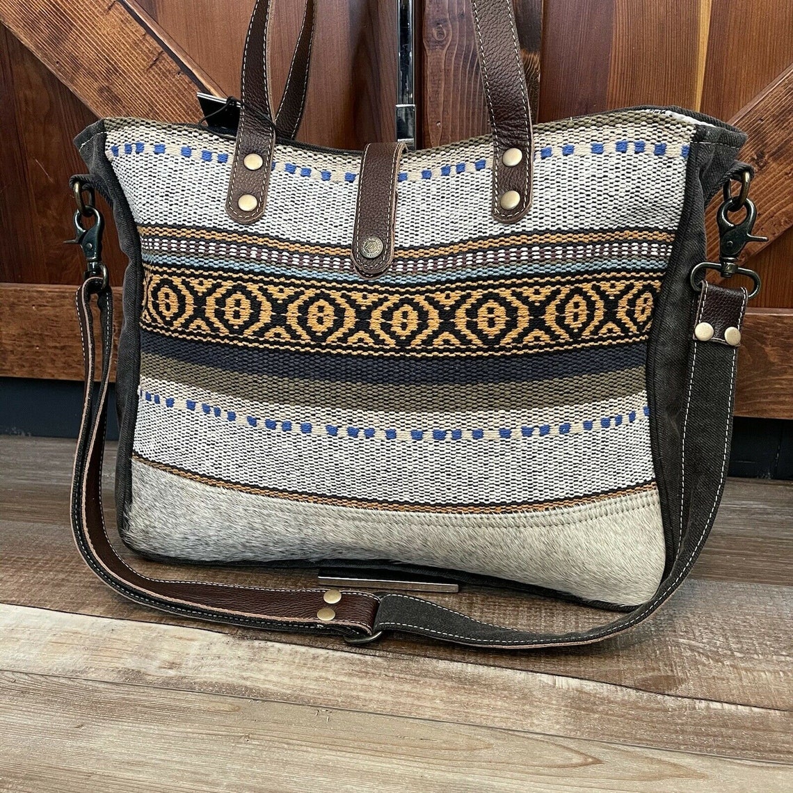 Myra Bag Rustic messenger Bag Upcycled Canvas NEW Etsy