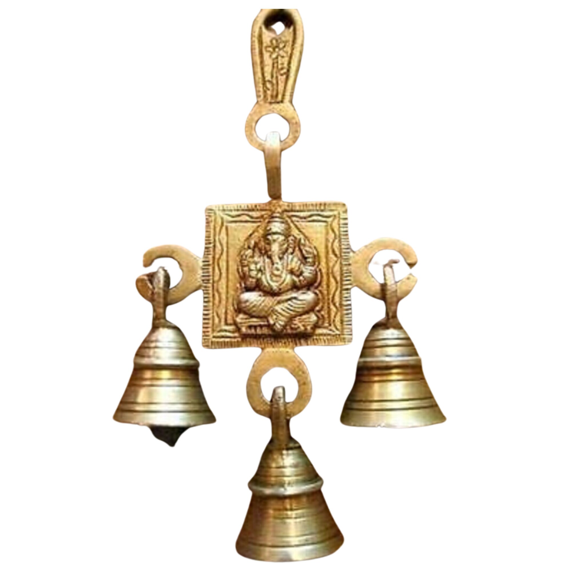 Brass Shubh Labh Hanging Bells Set, Brass Hanging Bells, Brass Wall Decor  Items, Brass Indian Home Decorations, Wall Decor for Home 