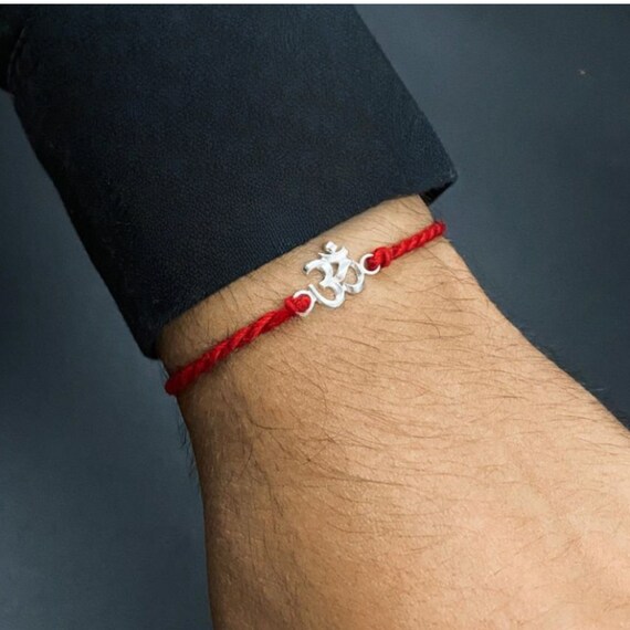 Buy 925 Sterling Silver Protection Thread/dhaga/holy Red Thread With  Sterling Silver OM /aum Online in India - Etsy
